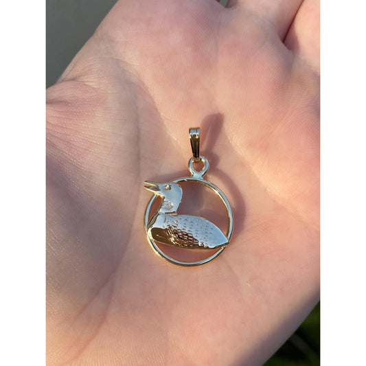 Vintage Solid 14k Yellow Gold Mallard Duck Charm