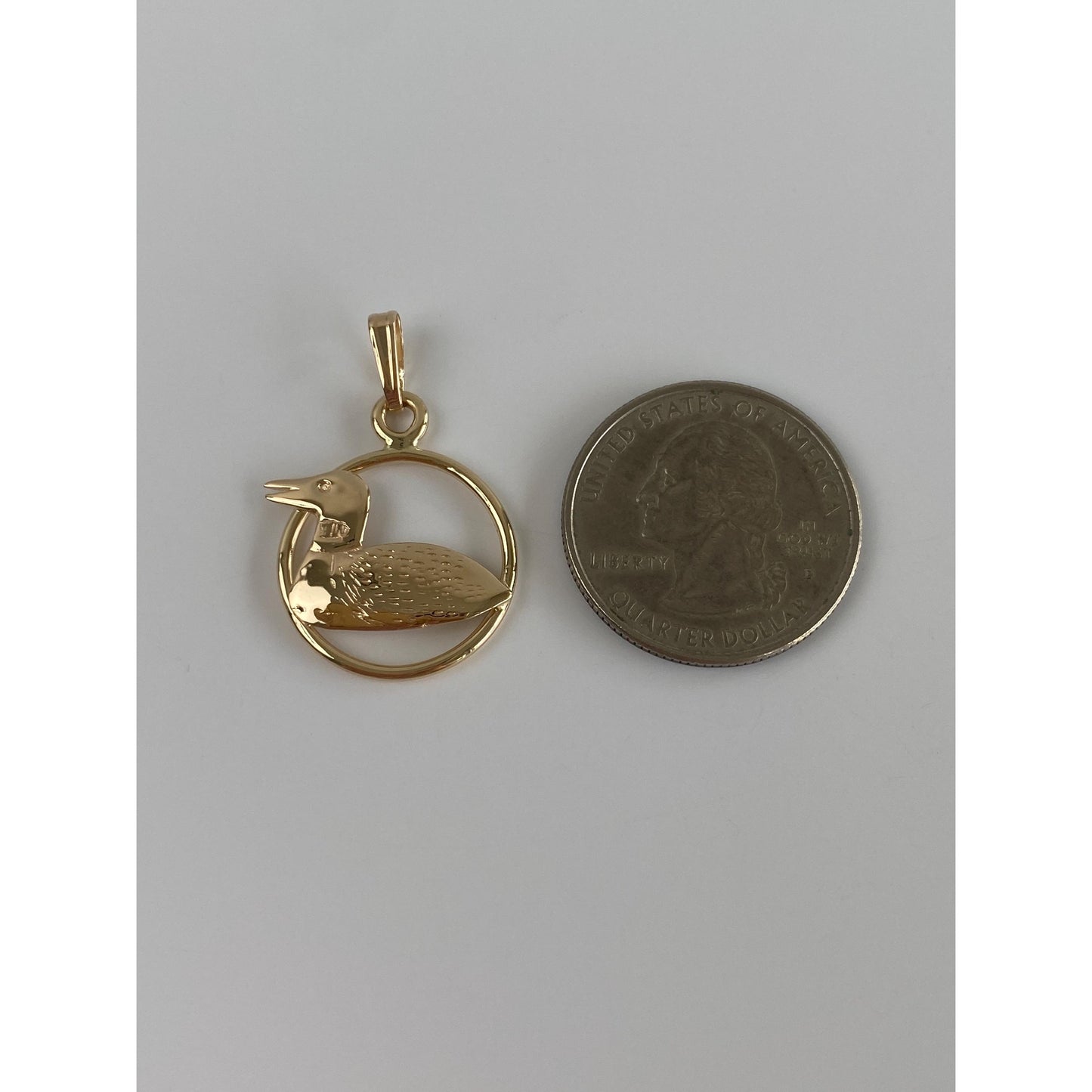 Vintage Solid 14k Yellow Gold Mallard Duck Charm