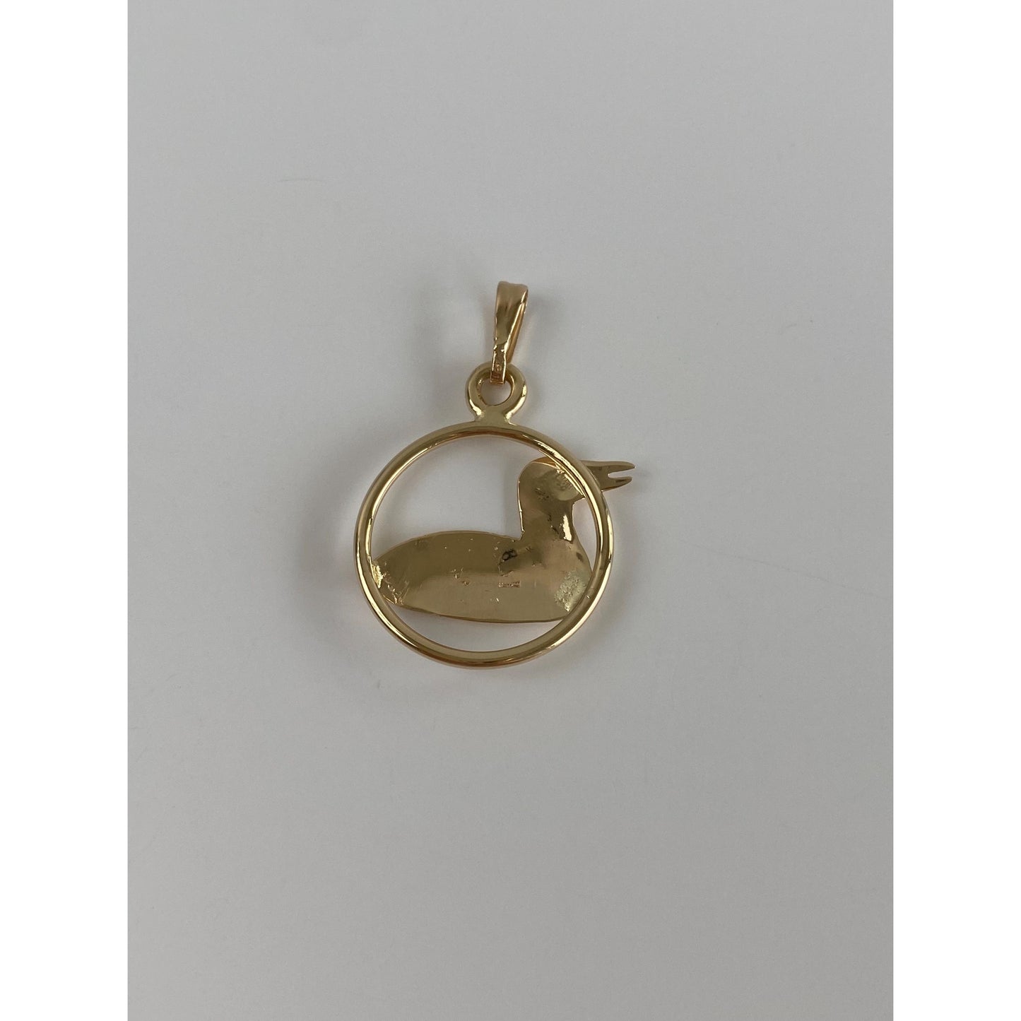 Vintage Solid 14k Yellow Gold Mallard Duck Charm