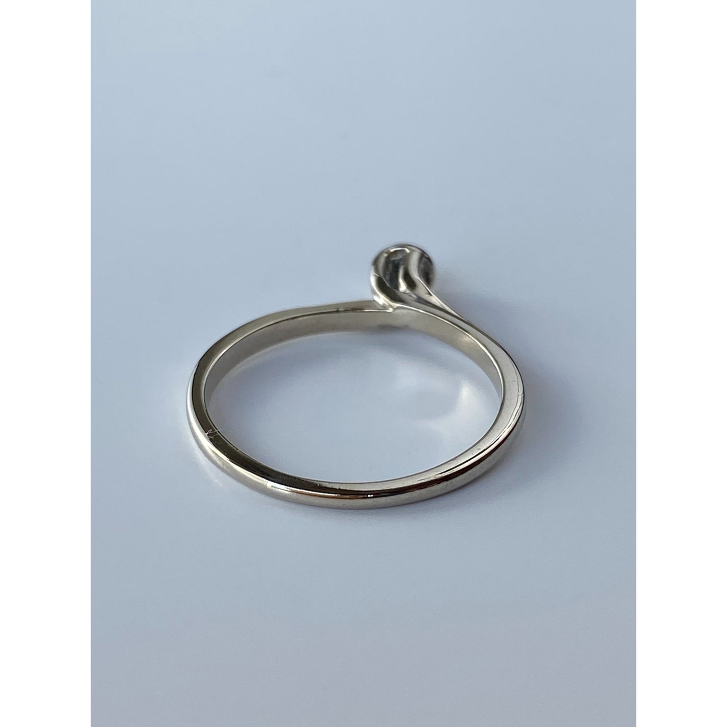 Vintage Solid 14k White Gold Itty Bitty Diamond Ring - Size 5.5