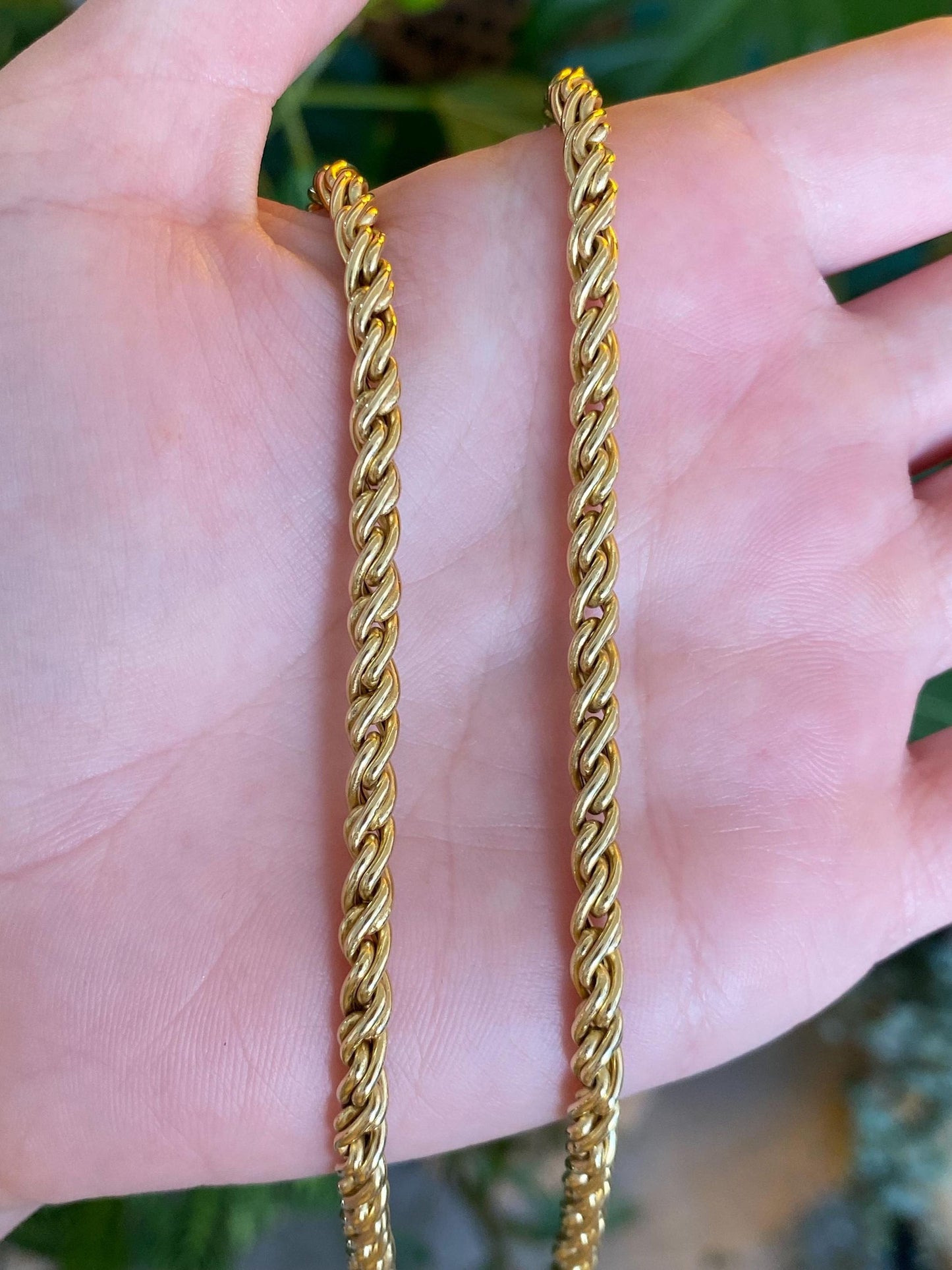 Vintage 18k Yellow Gold Twist Link Chain Necklace - 17.75 inches