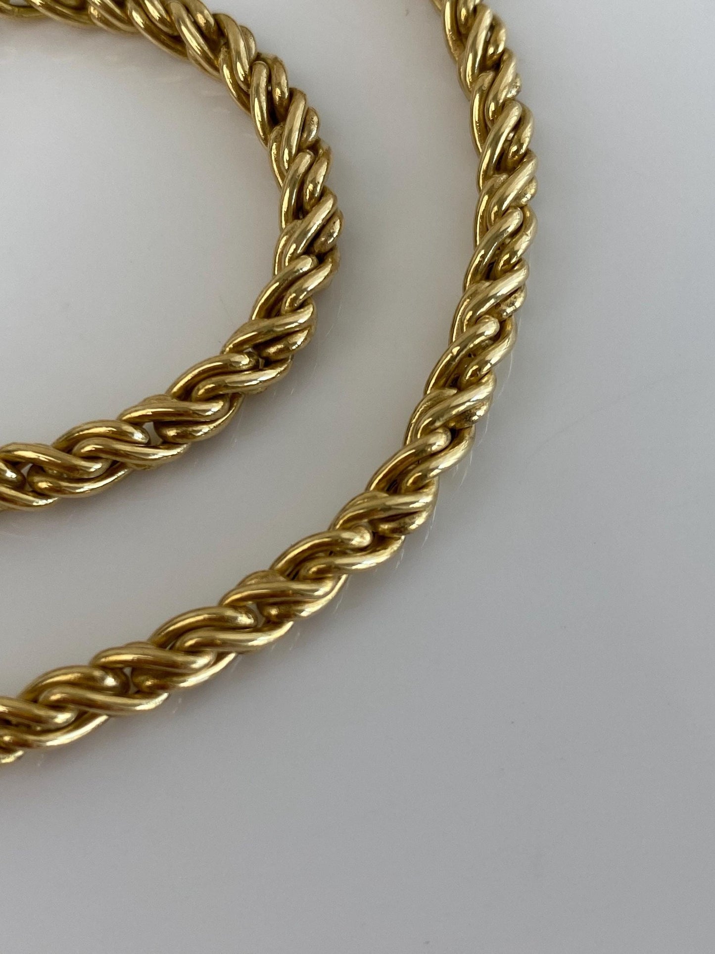 Vintage 18k Yellow Gold Twist Link Chain Necklace - 17.75 inches