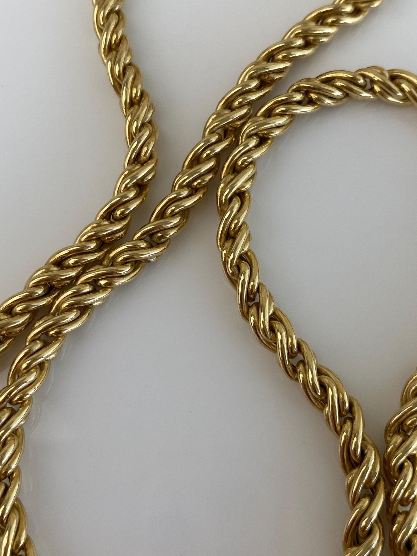Vintage 18k Yellow Gold Twist Link Chain Necklace - 17.75 inches