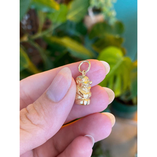 Solid 14k Yellow Gold Dwarf Gnome Man Charm