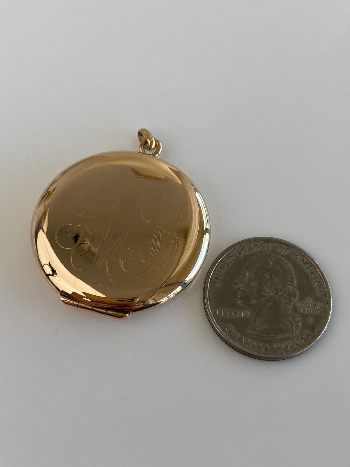 Vintage Solid 14k Yellow Gold Monogram PBK Locket Charm