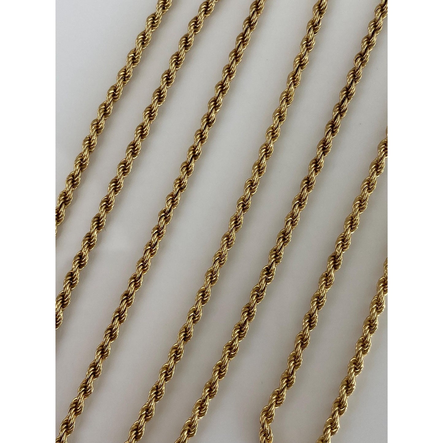 Solid 18k Yellow Gold Rope Chain Necklace - 27.75 inches