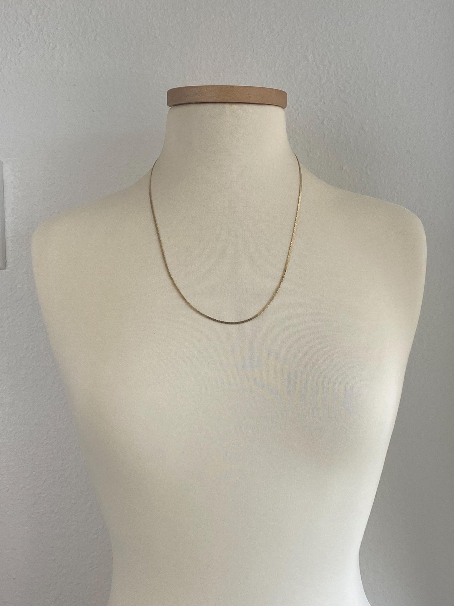 Vintage Solid 14k Yellow Gold Long Serpentine Chain Necklace - 24.25 inches