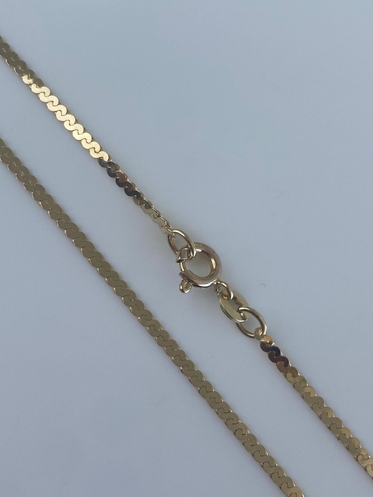 Vintage Solid 14k Yellow Gold Long Serpentine Chain Necklace - 24.25 inches