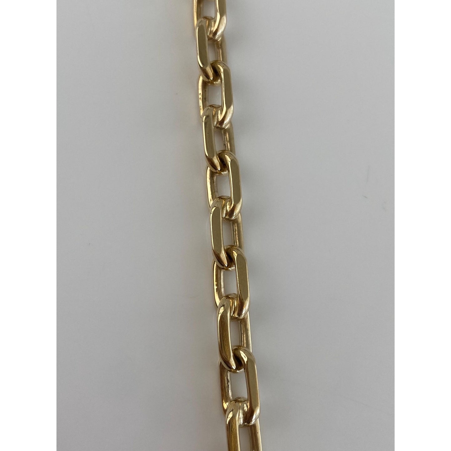 Vintage Solid 14k Yellow Gold Chunky Biker Link Chain Bracelet - 7.25 inches