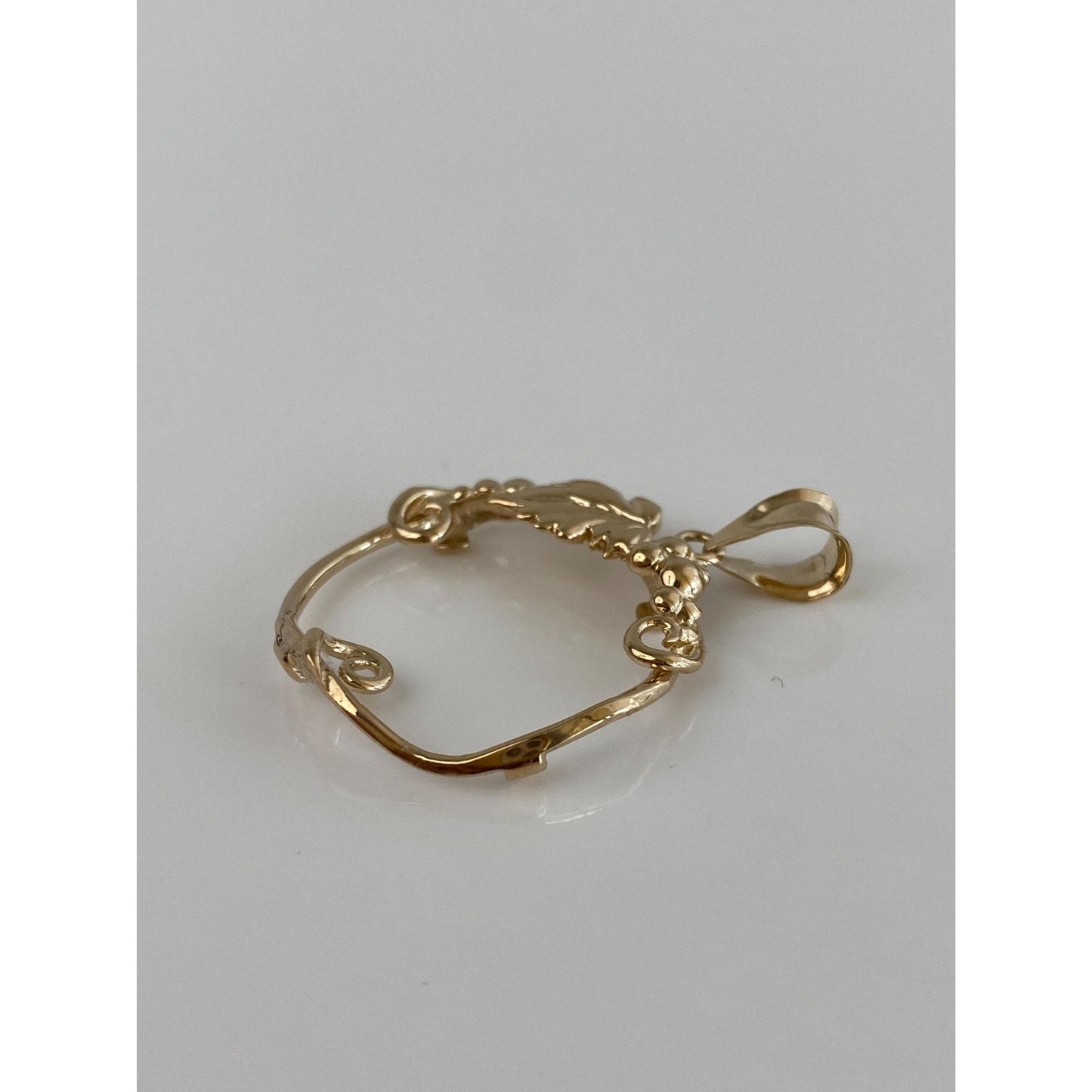 Solid 14k Yellow Gold Grapevine Border Charm