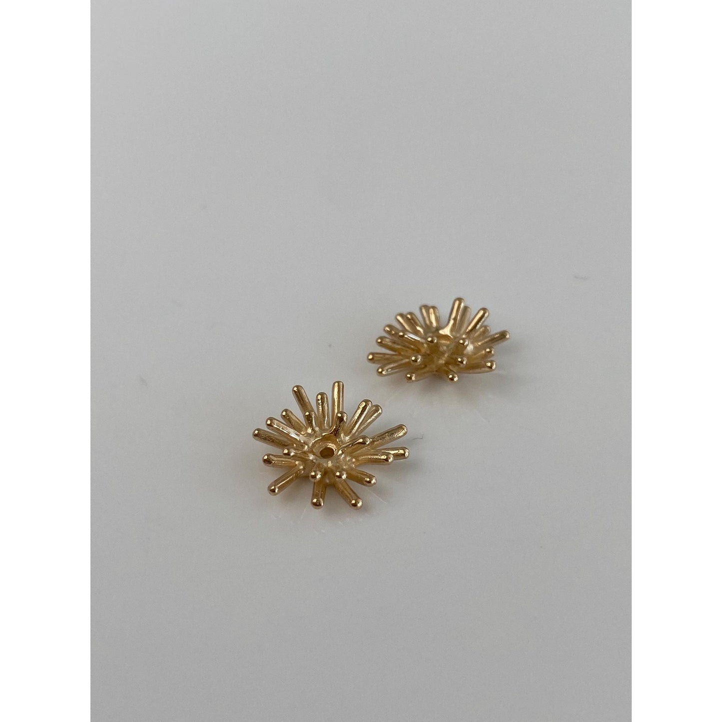 Vintage Solid 14k Yellow Gold Starburst Earring Jackets