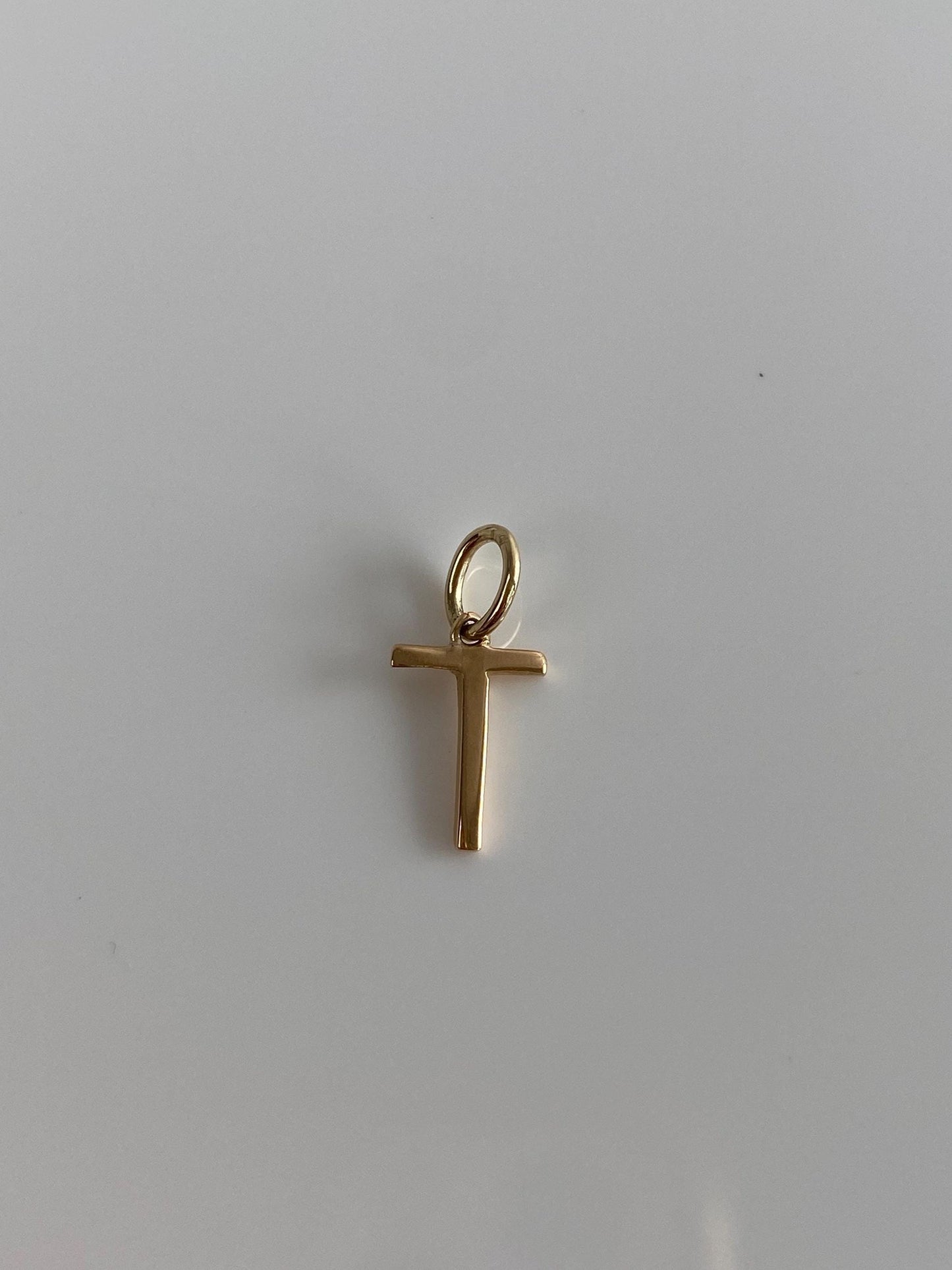 Vintage Solid 14k Yellow Gold Initial 'T' Charm