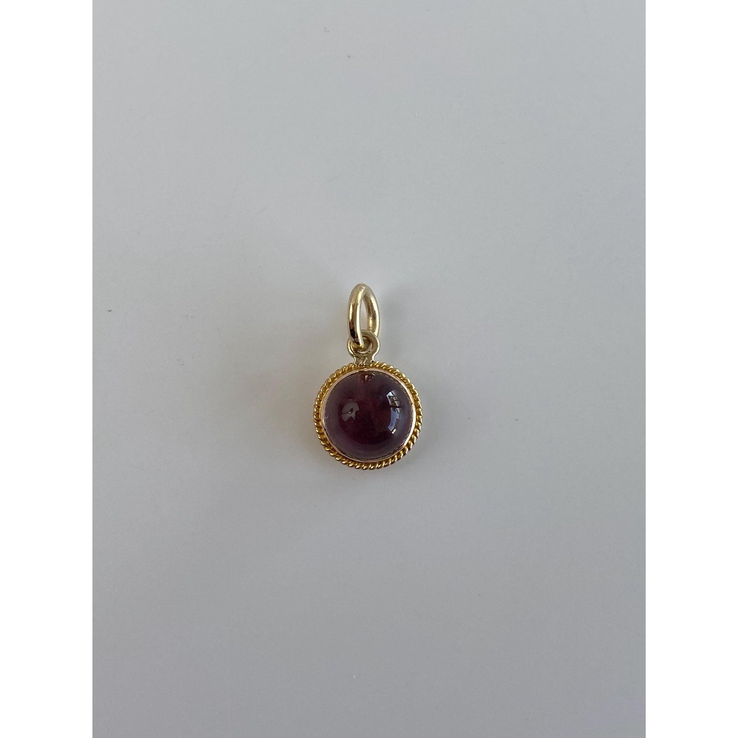 Vintage Solid 14k Yellow Gold Amethyst Cufflink Conversion Charm