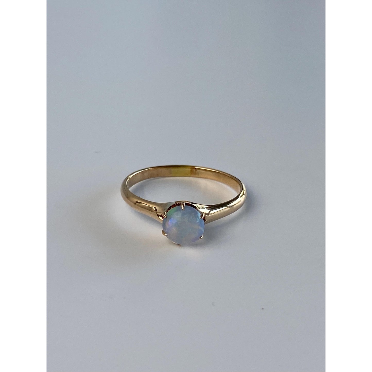 Vintage Solid 10k Yellow Gold Opal Ring - Size 5.75