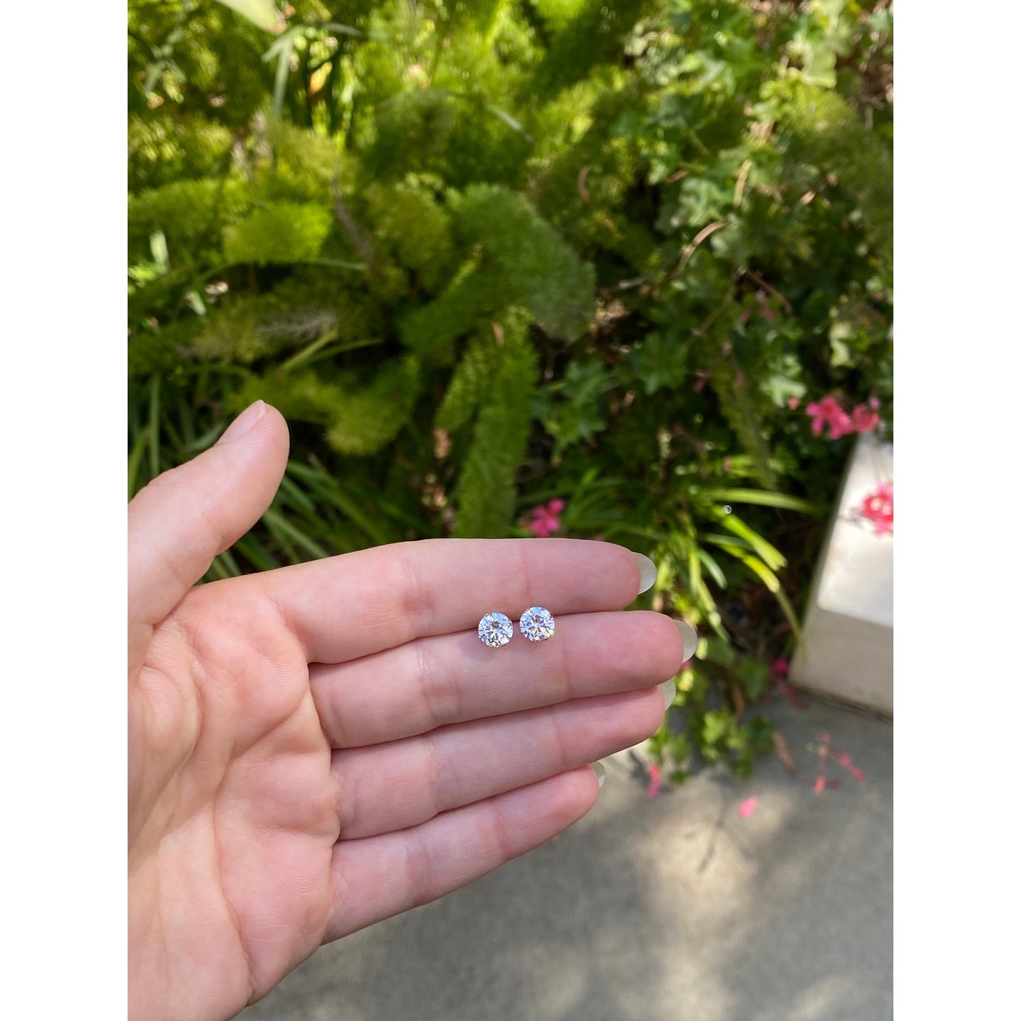 Solid 14k Yellow Gold Cubic Zirconia Stud Earrings