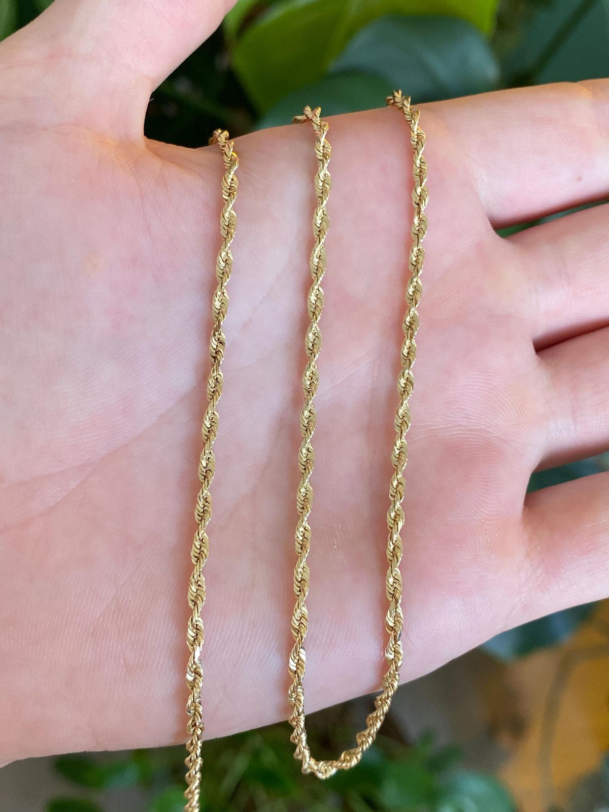 Vintage Solid 14k Yellow Gold Rope Chain Necklace - 22.25 inches