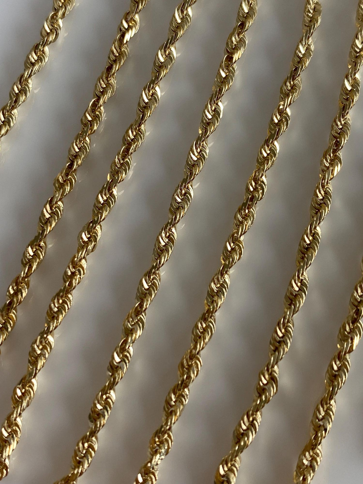 Vintage Solid 14k Yellow Gold Rope Chain Necklace - 22.25 inches