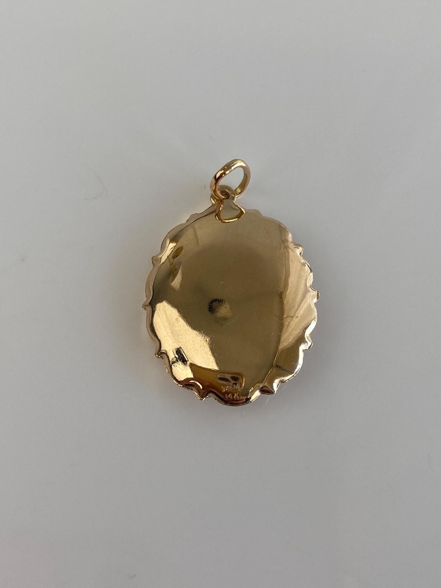 Vintage Solid 14k Yellow Gold Pearl Pink Sapphire Kitten Charm