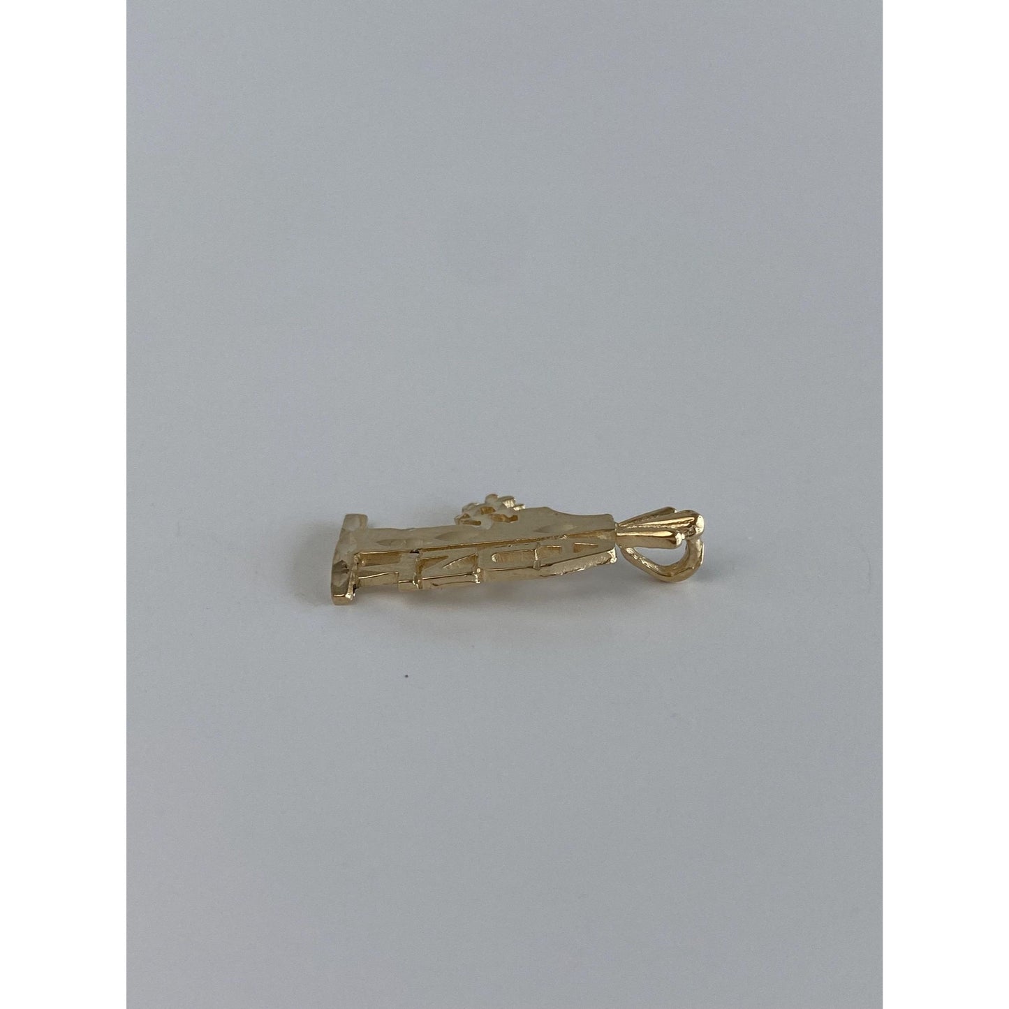 Vintage Solid 14k Yellow Gold Diamond Cut '#1 Aunt' Charm
