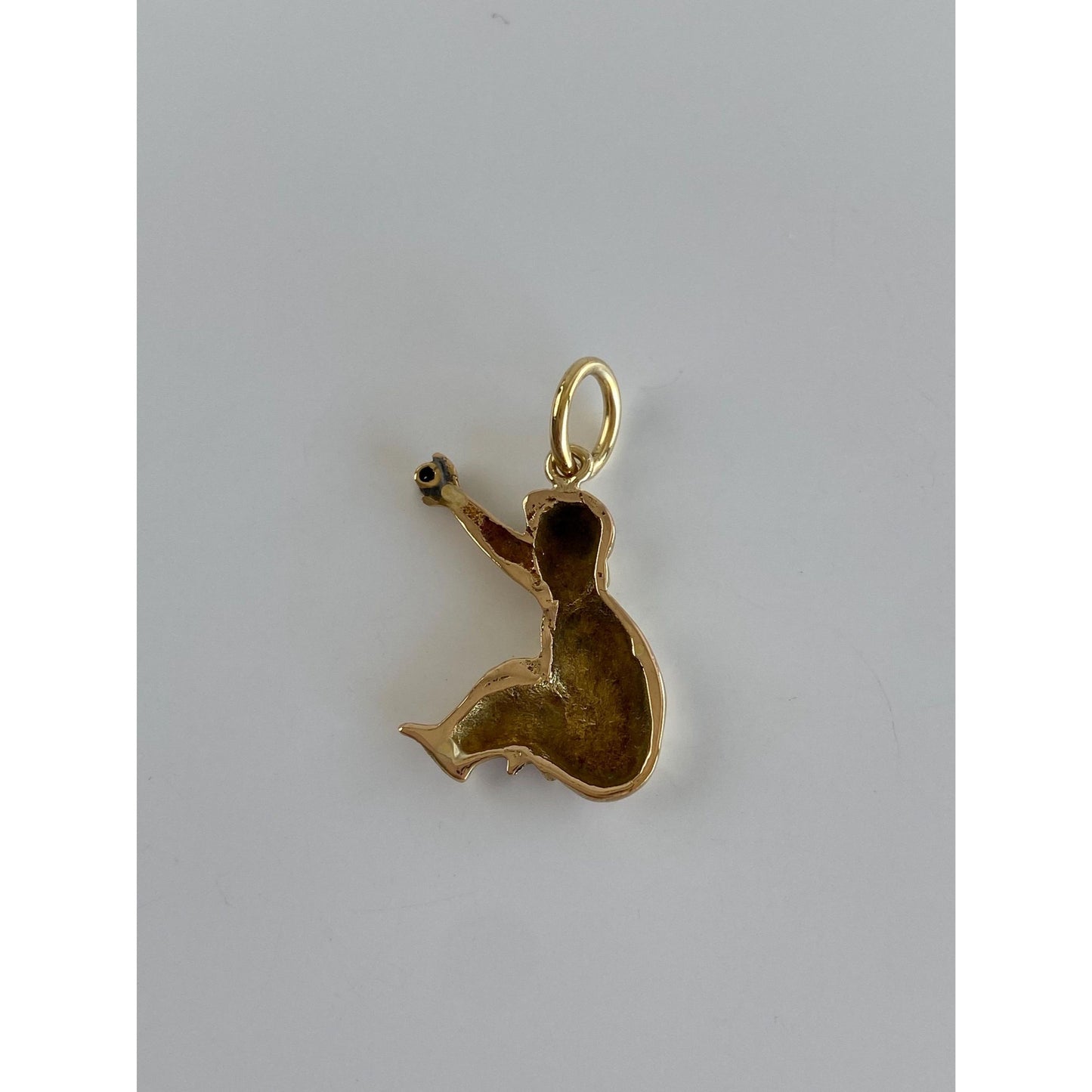 Vintage Solid 18k Rosey & Yellow Gold Blue Spinel Charm