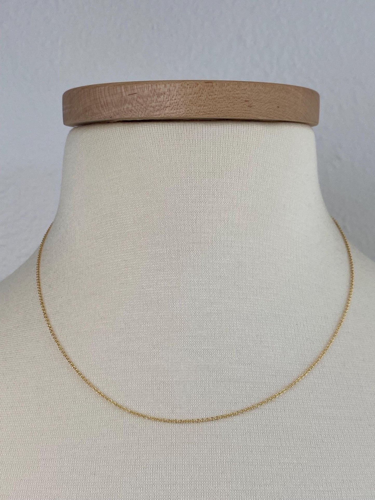 Vintage Solid 14k Yellow Gold Tight Rolo Chain Necklace - 17.75 inches