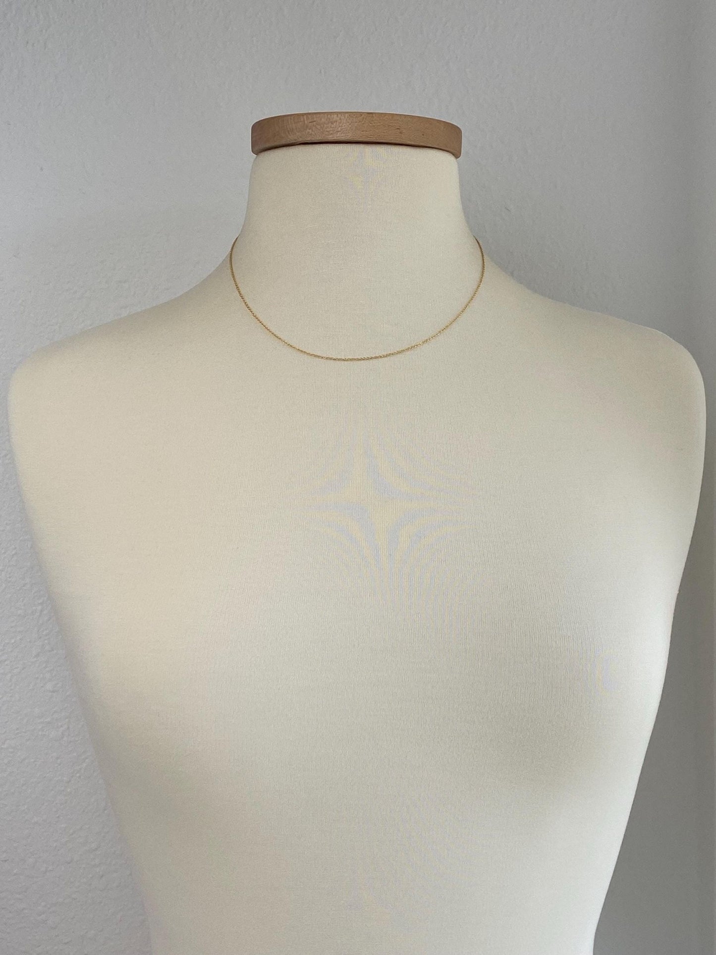 Vintage Solid 14k Yellow Gold Tight Rolo Chain Necklace - 17.75 inches