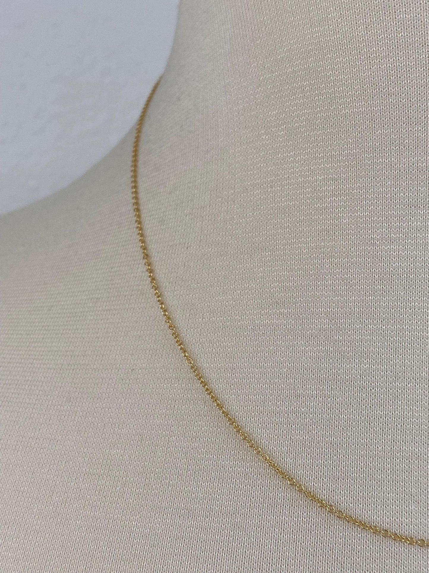 Vintage Solid 14k Yellow Gold Tight Rolo Chain Necklace - 17.75 inches
