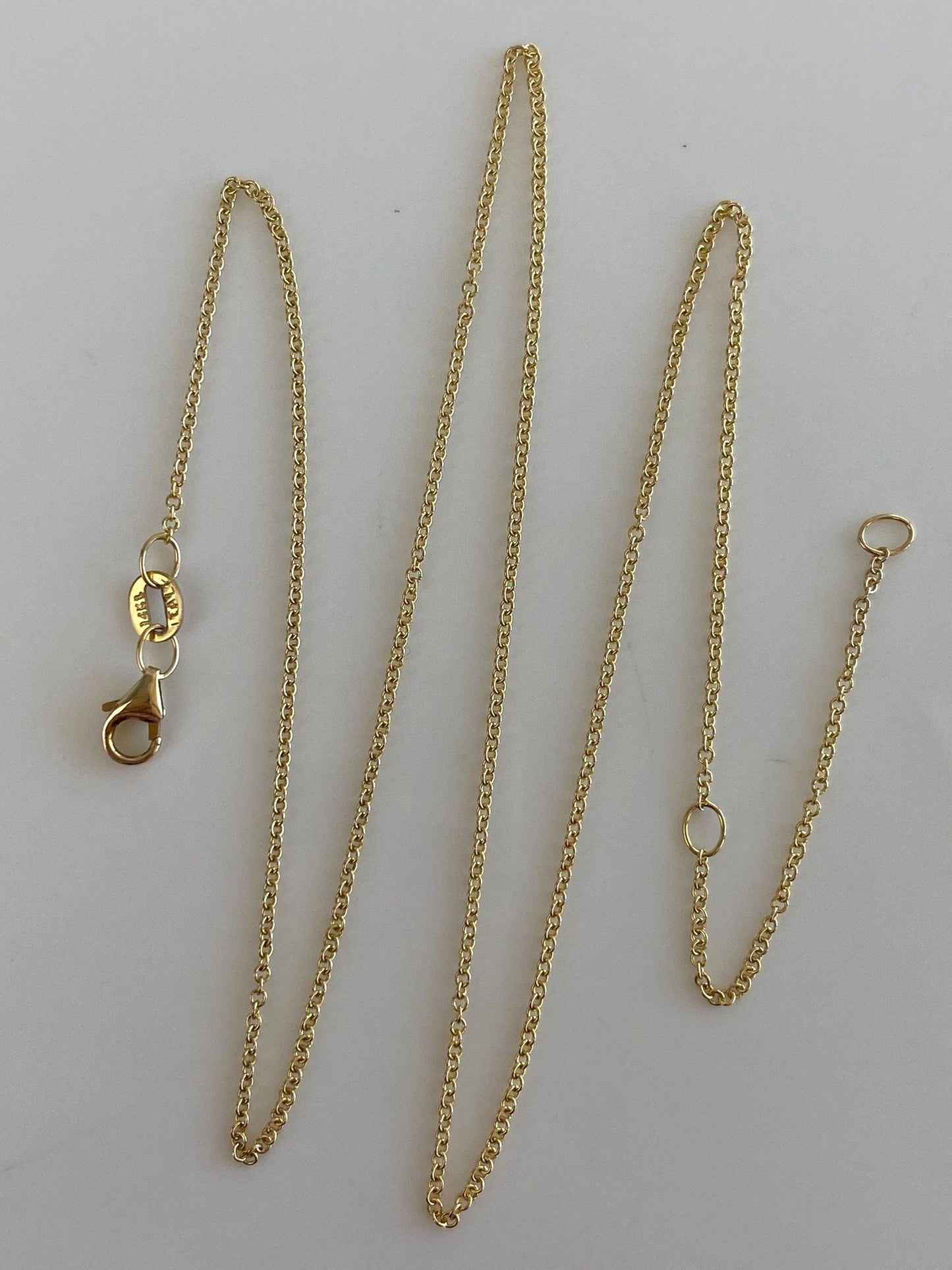 Vintage Solid 14k Yellow Gold Tight Rolo Chain Necklace - 17.75 inches