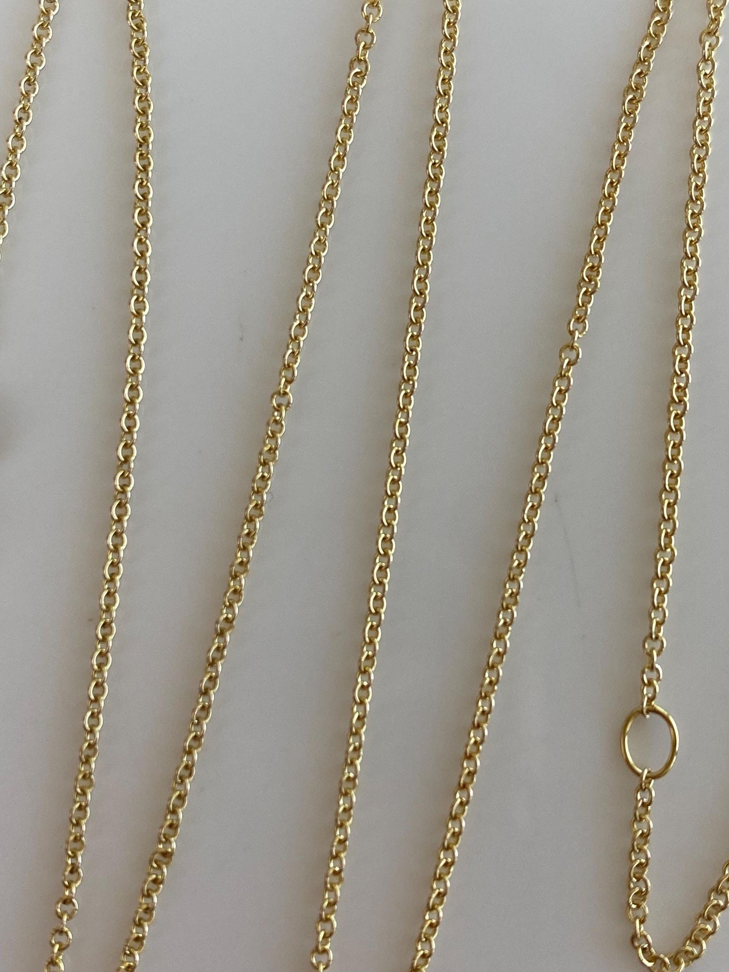 Vintage Solid 14k Yellow Gold Tight Rolo Chain Necklace - 17.75 inches