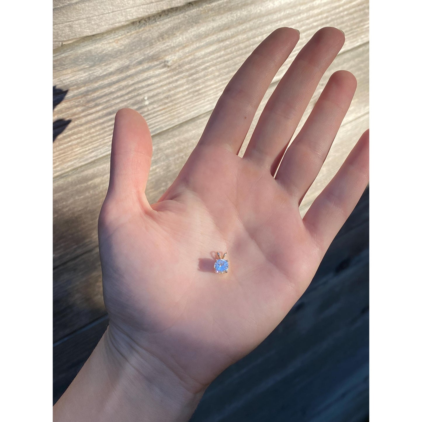 Vintage Solid 14k Yellow Gold Cubic Zirconia Charm