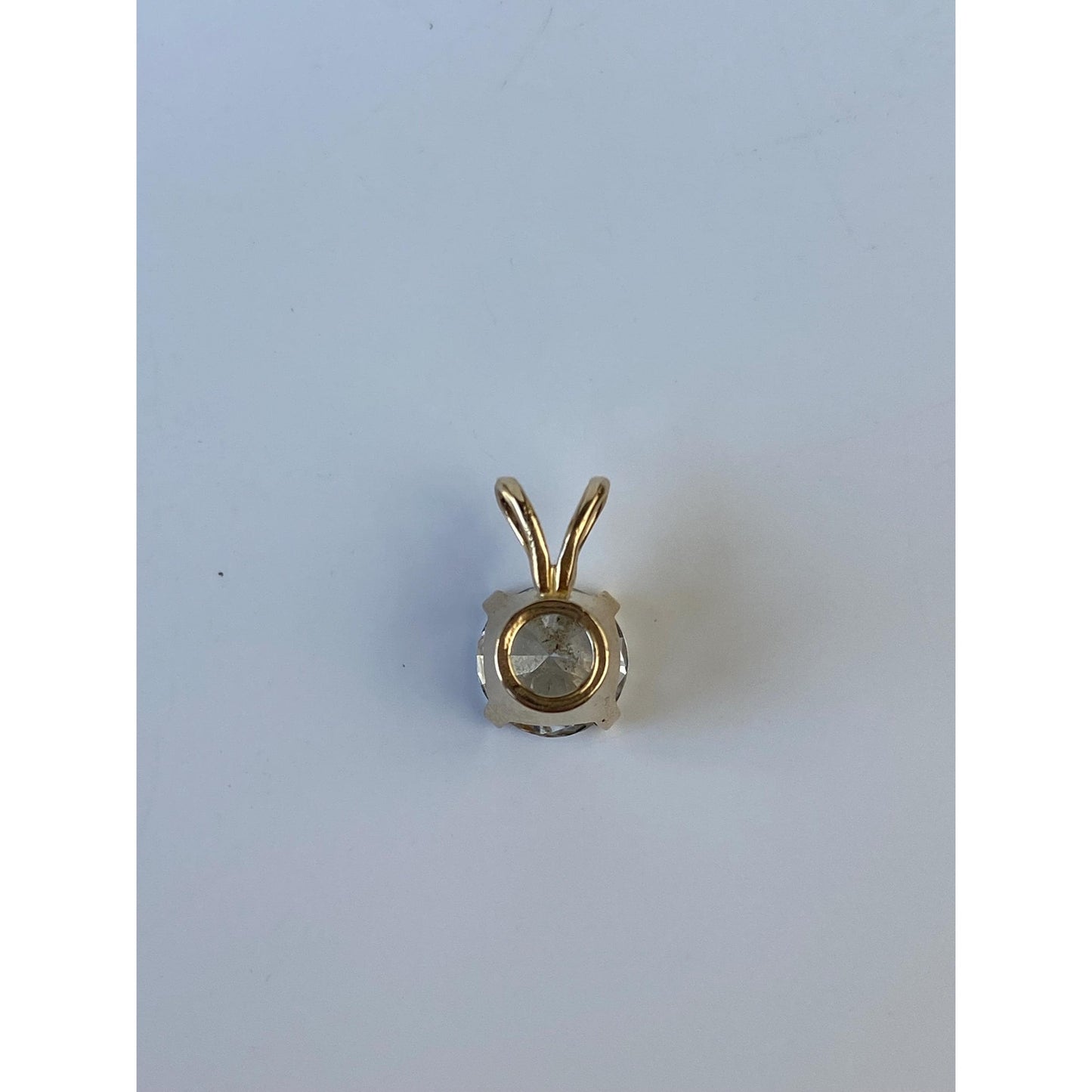Vintage Solid 14k Yellow Gold Cubic Zirconia Charm
