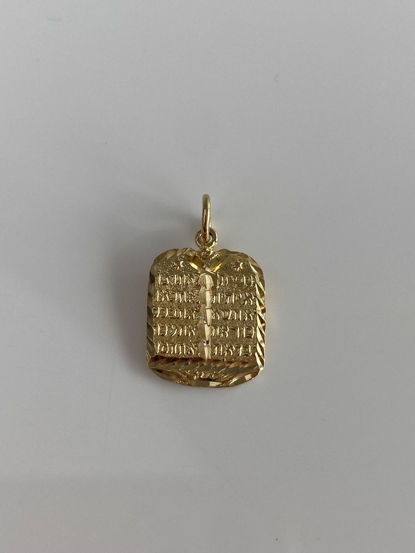 Vintage Solid 14k Yellow Gold 10 Commandments Charm