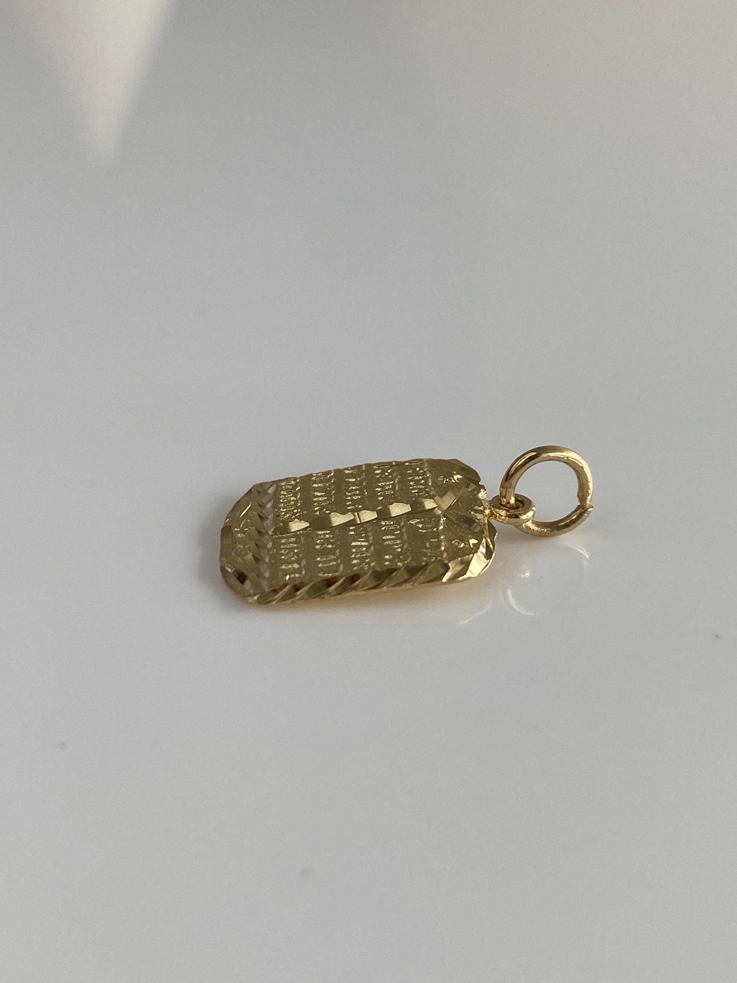 Vintage Solid 14k Yellow Gold 10 Commandments Charm