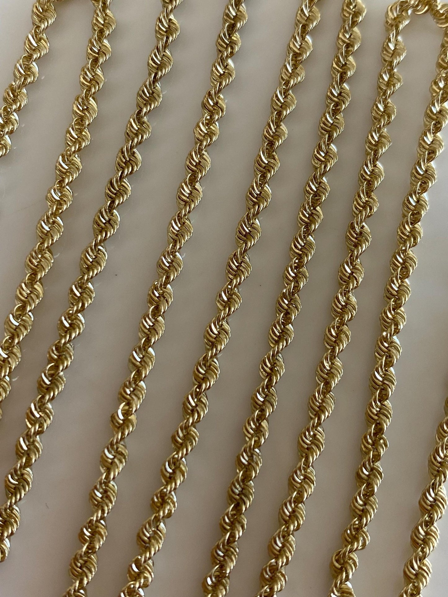 Vintage Solid 14k Yellow Gold Rope Chain Necklace - 24.25 inches