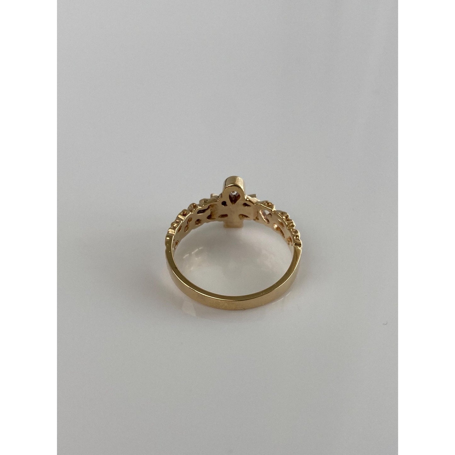 Vintage Solid 10k Yellow Gold Ankh Ring - Size 6.5