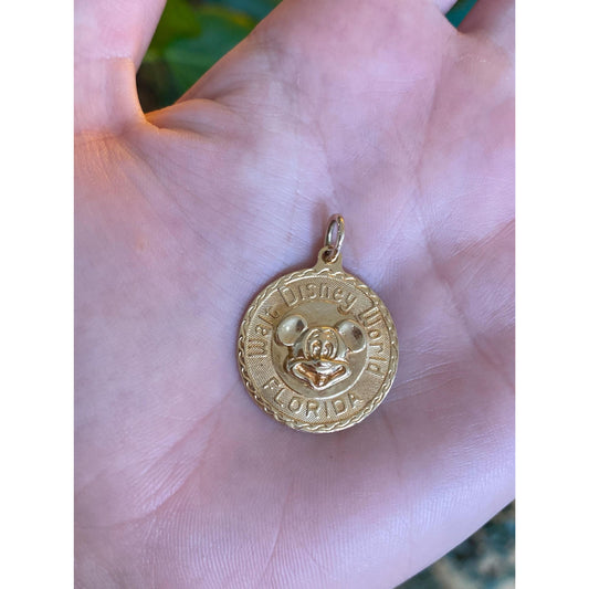 Vintage Solid 14k Yellow Gold Walt Disney World Florida Charm