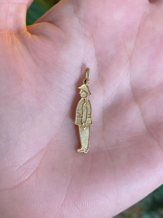 Vintage Solid 9k Yellow Gold English Policeman Charm