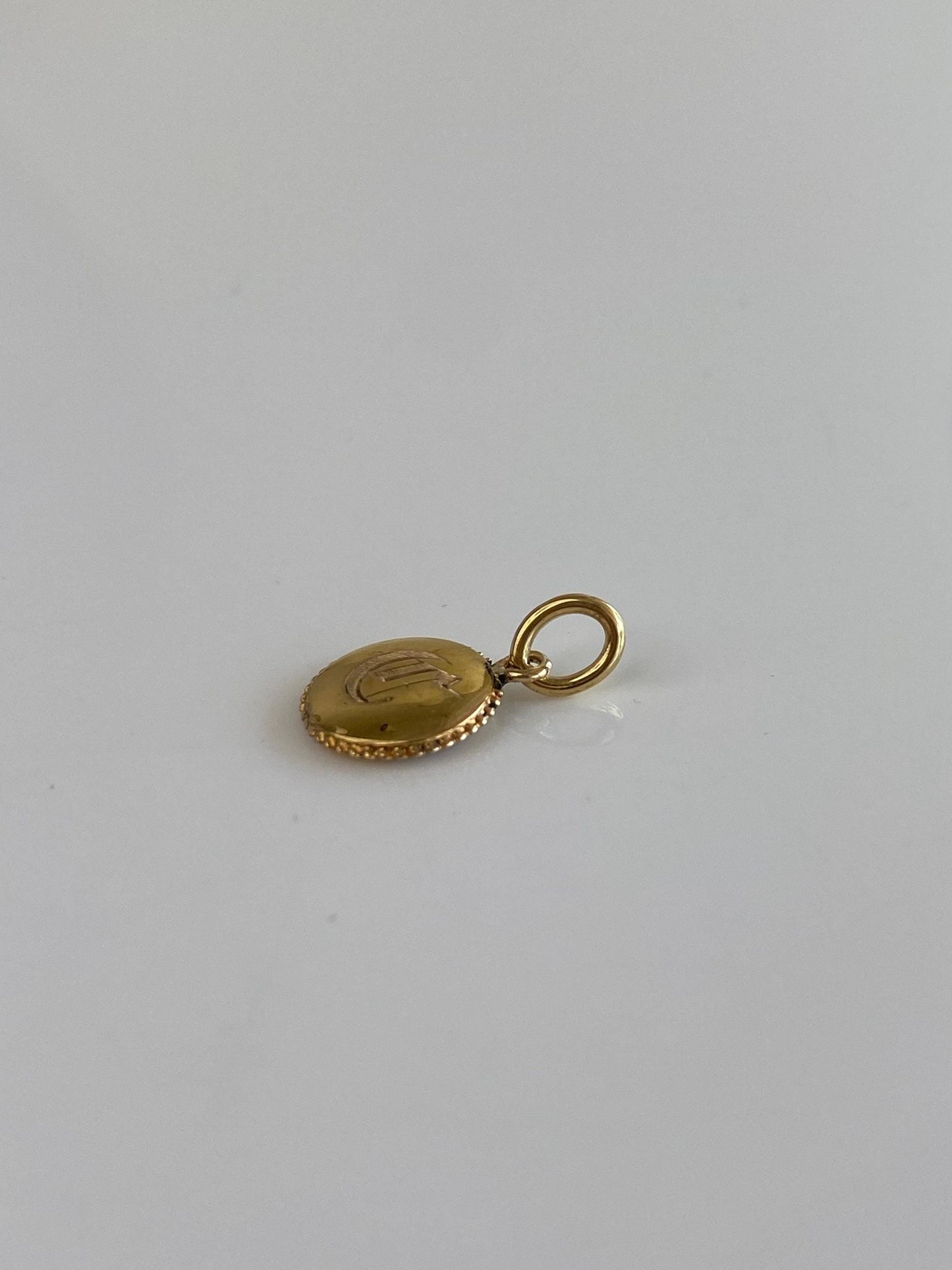 Vintage 18k Yellow Gold Old English Initial 'C' Tie Tack Conversion Charm