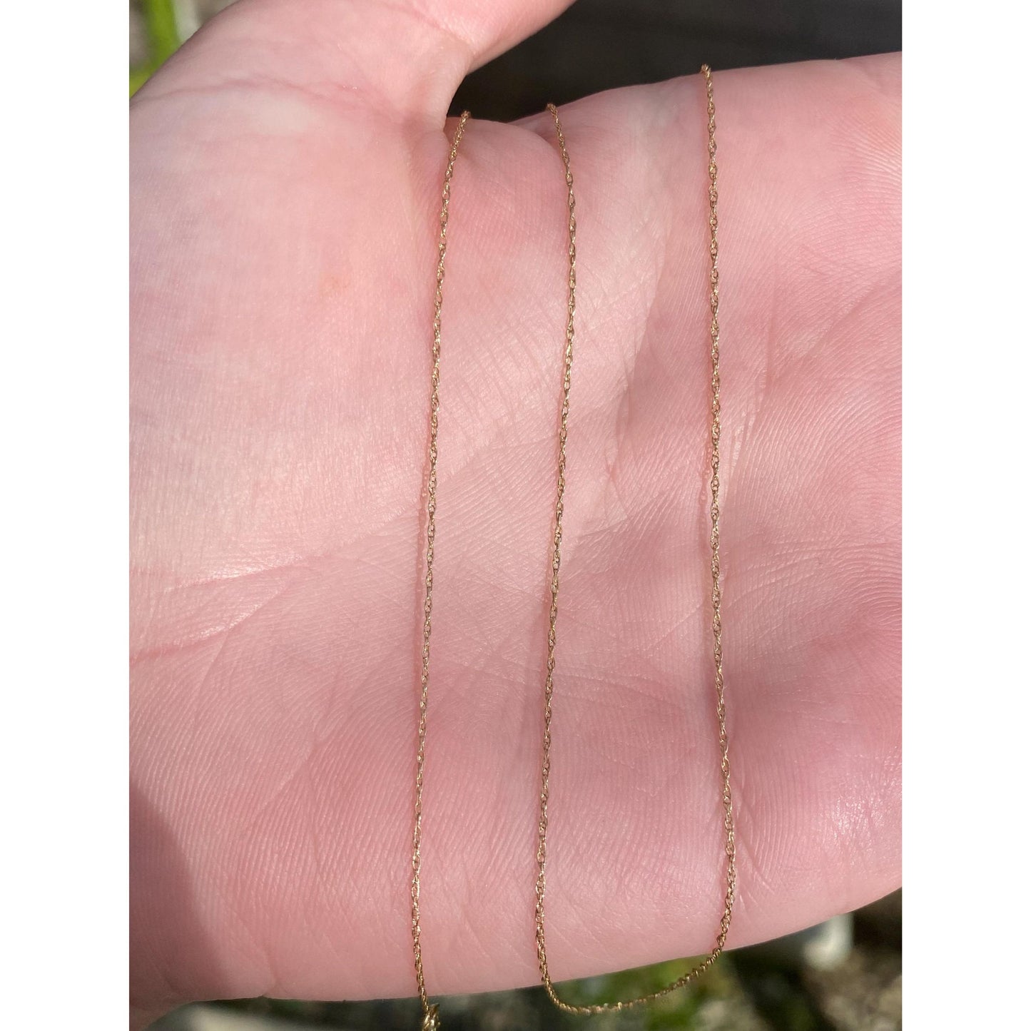 Vintage Solid 10k Yellow Gold Dainty Chain Necklace - 18.25 inches