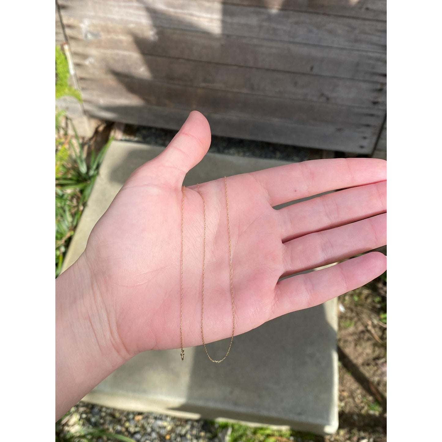 Vintage Solid 10k Yellow Gold Dainty Chain Necklace - 18.25 inches