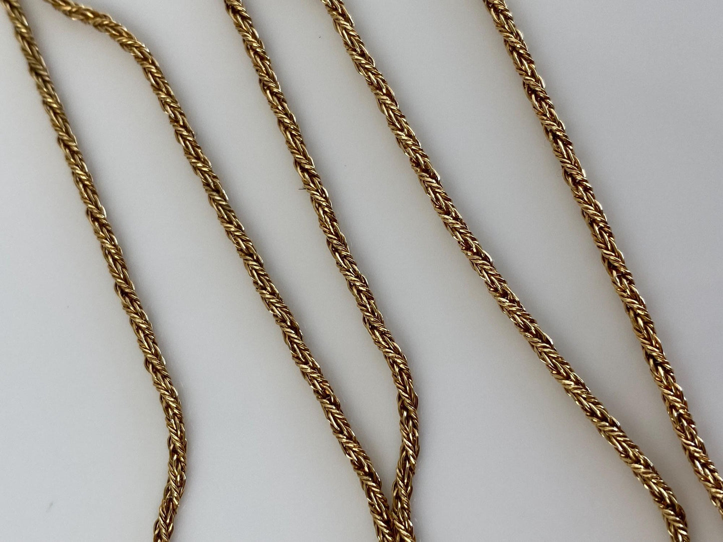 Vintage Solid 18k Yellow Gold Twist Chain Necklace - 19.25 inches