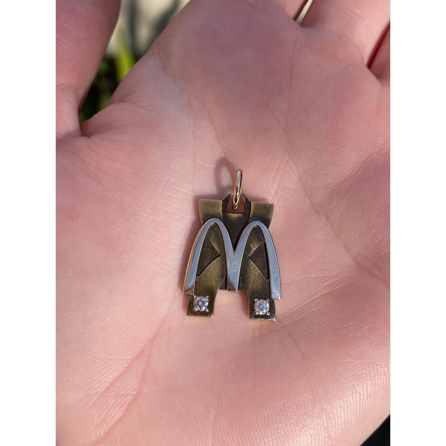 Vintage Solid 10k Yellow Gold Diamond McDonalds Charm