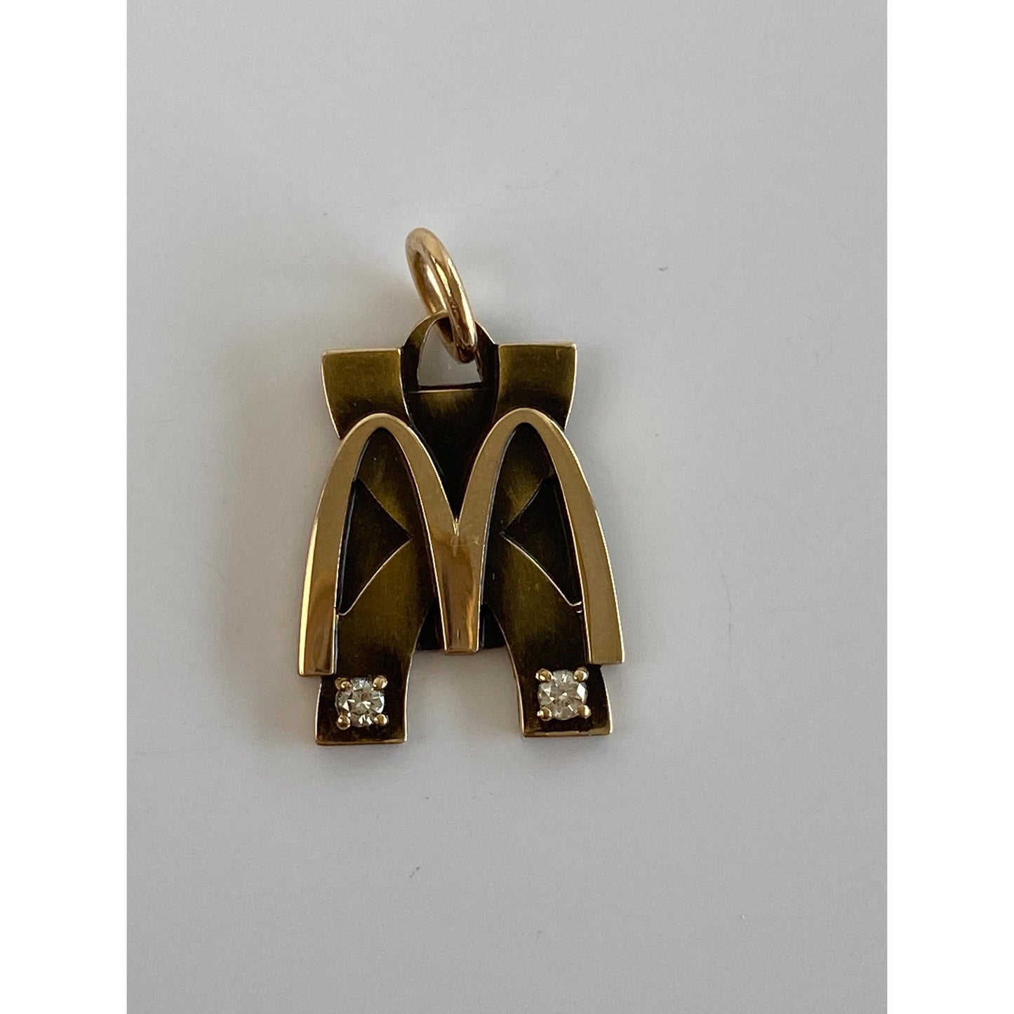 Vintage Solid 10k Yellow Gold Diamond McDonalds Charm