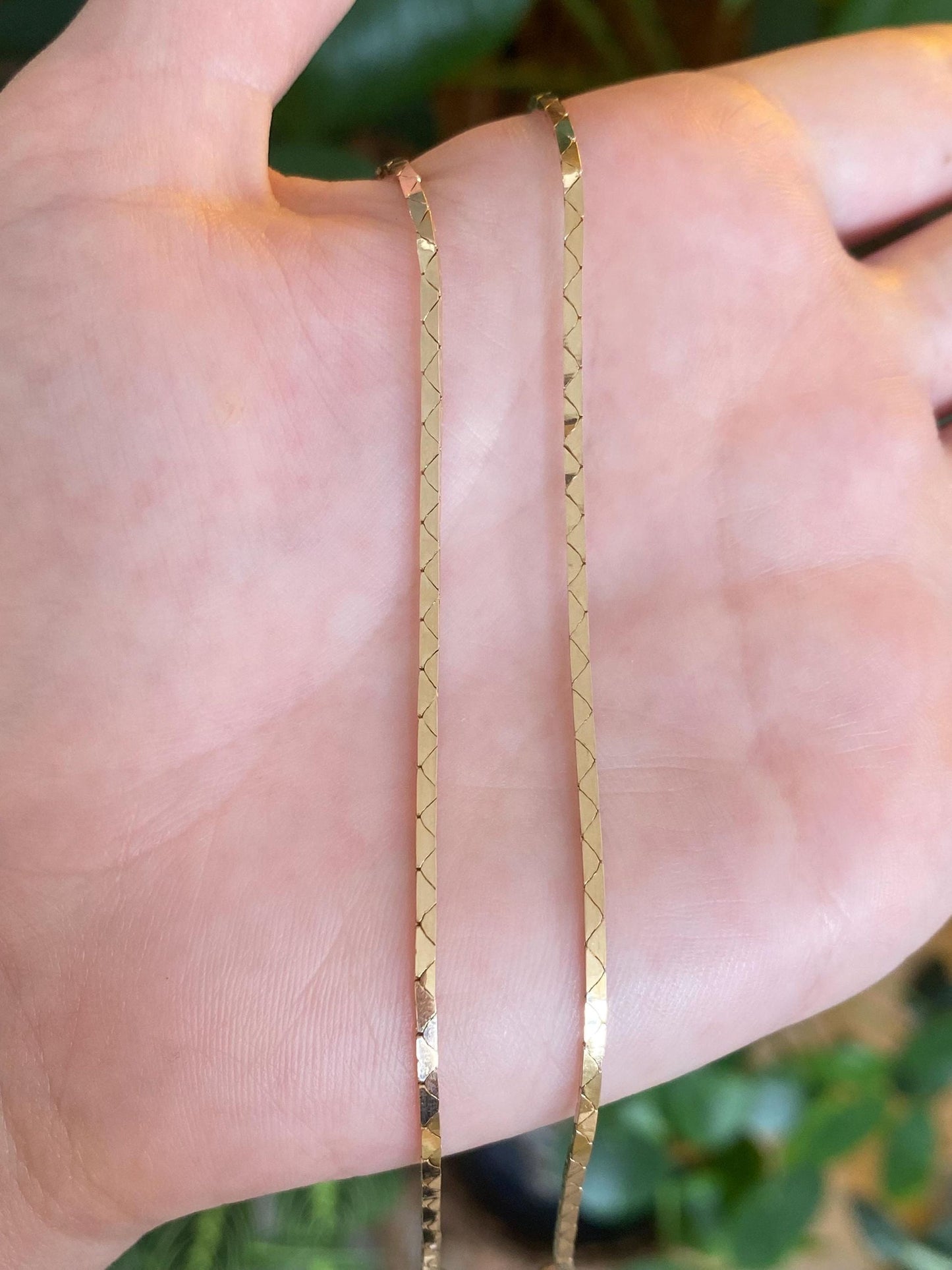 Vintage Solid 14k Yellow Gold Triangle Link Chain Necklace - 19.75 inches