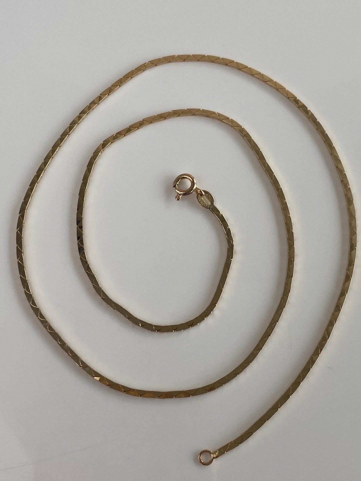 Vintage Solid 14k Yellow Gold Triangle Link Chain Necklace - 19.75 inches