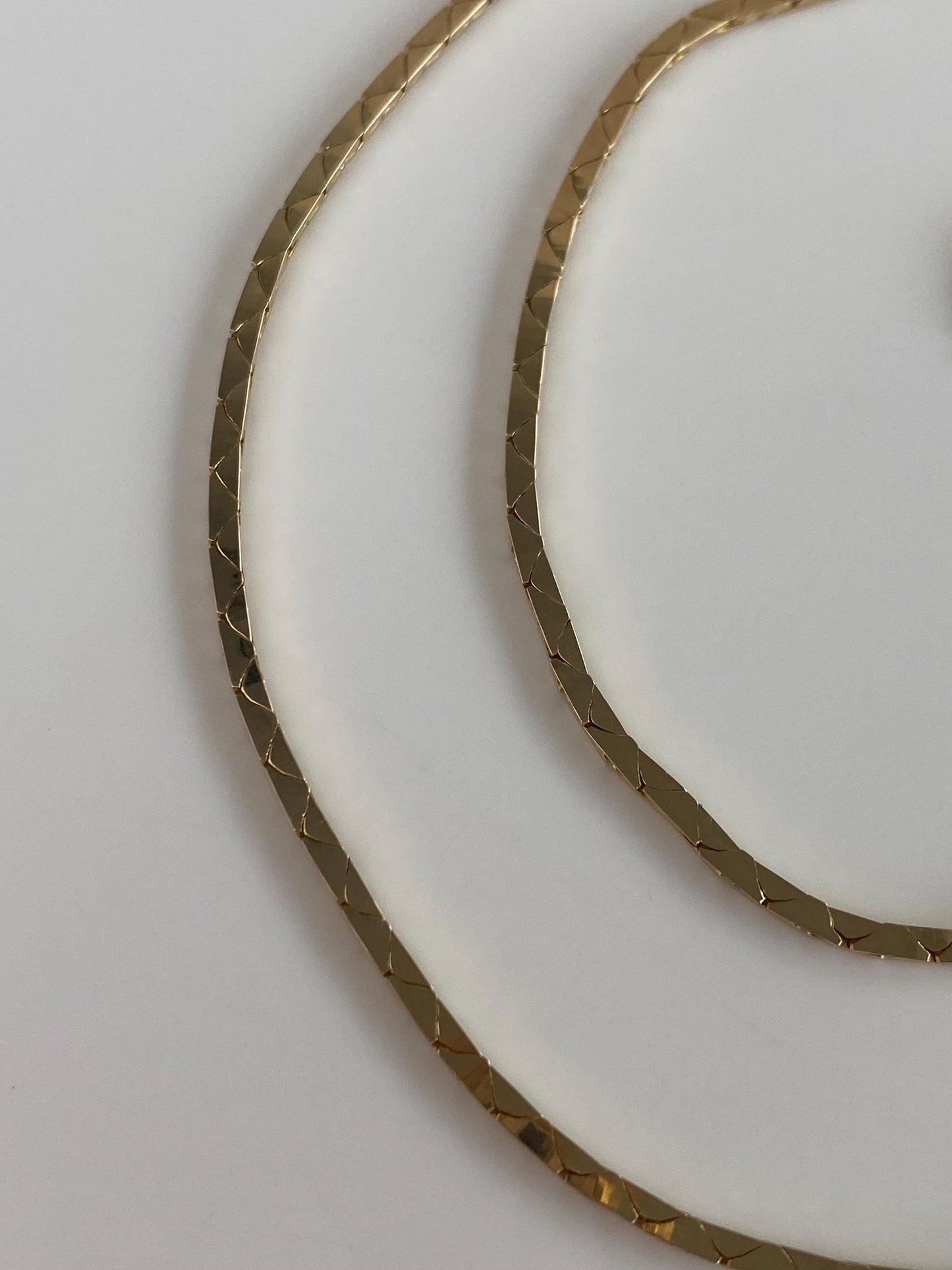 Vintage Solid 14k Yellow Gold Triangle Link Chain Necklace - 19.75 inches