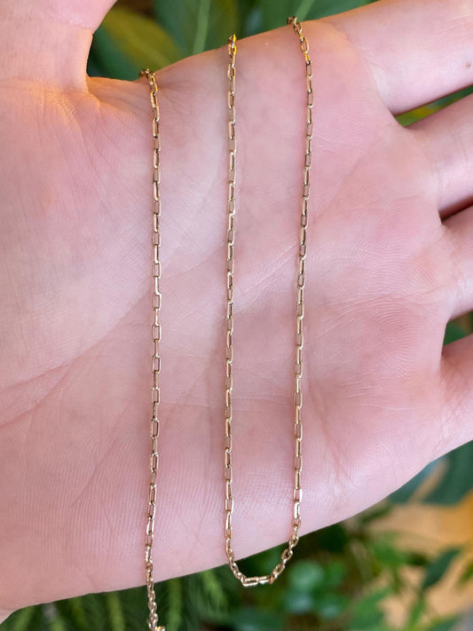 Vintage Solid 9k Rosey Gold Biker Link Chain Necklace - 20.5 inches