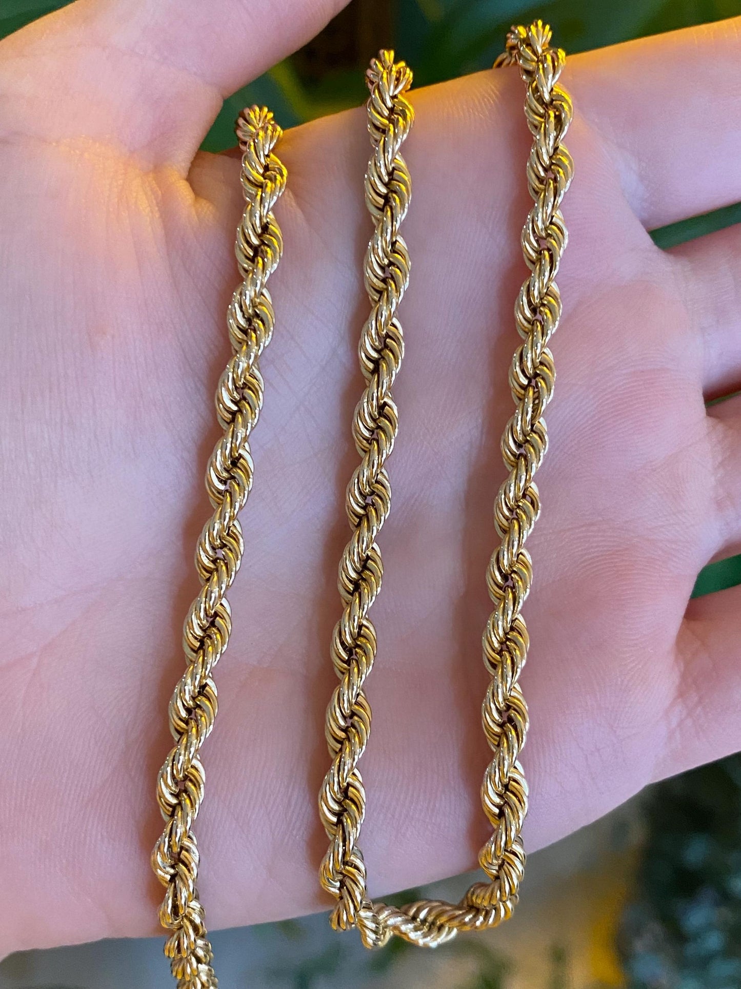 Vintage 14k Yellow Gold Rope Chain Necklace - 17.5 inches