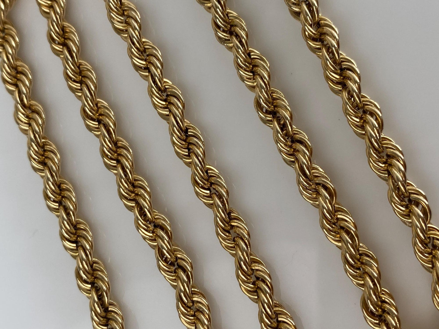 Vintage 14k Yellow Gold Rope Chain Necklace - 17.5 inches