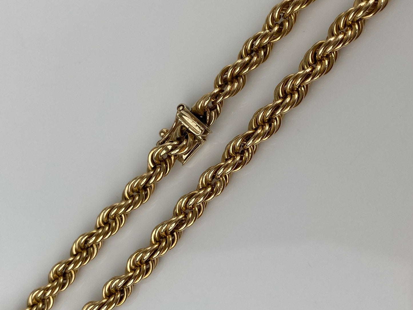Vintage 14k Yellow Gold Rope Chain Necklace - 17.5 inches